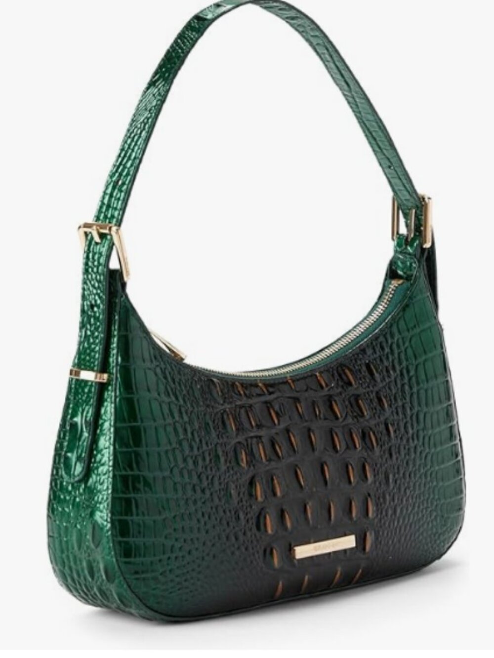 Brahmin Kyrie Evergreen Ombre Melbourne Croc Embossed Leather Shoulder Bag NWT - Picture 3 of 14